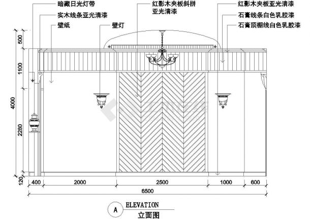 某市中心高级轻奢风格中式餐厅建筑设计CAD图纸-图二