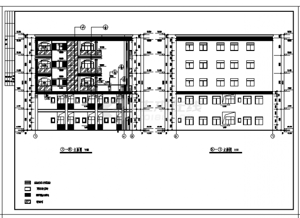 1756平方米某四层住宅出租屋全套建筑施工cad图，共十二张-图一