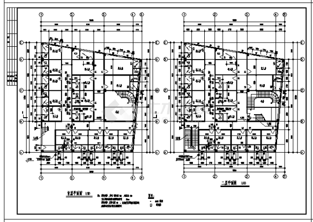 1756平方米某四层住宅出租屋全套建筑施工cad图，共十二张-图二