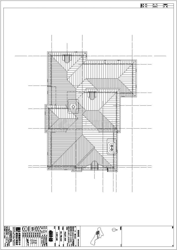 某三层砖混结构欧式别墅设计cad全套建筑施工图（标注详细）-图一