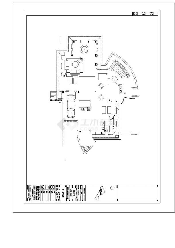 某二层带地下层砖混结构简欧别墅设计cad全套建筑施工图（甲级院设计）-图一