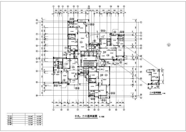某高层建筑住宅楼施工CAD设计图-图二