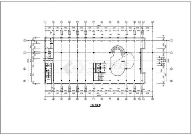 某经济开发区假日酒店建筑设计方案CAD图纸-图二