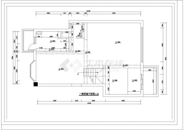 某三层砖混结构私人别墅室内装修设计cad全套施工图（含设计说明）-图一