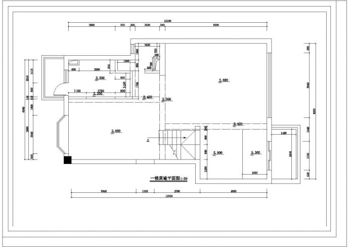 某三层砖混结构私人别墅室内装修设计cad全套施工图（含设计说明）_图1