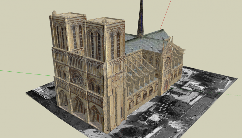 法国巴黎圣母院建筑SU模型-图二
