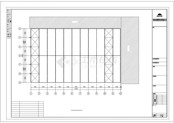 珠海市海圣路某建筑材料加工厂单层钢结构厂房全套建筑设计CAD图纸-图一