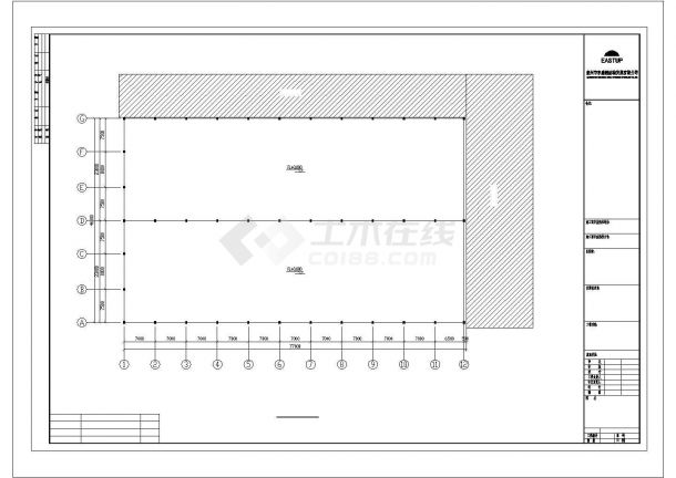 珠海市海圣路某建筑材料加工厂单层钢结构厂房全套建筑设计CAD图纸-图二
