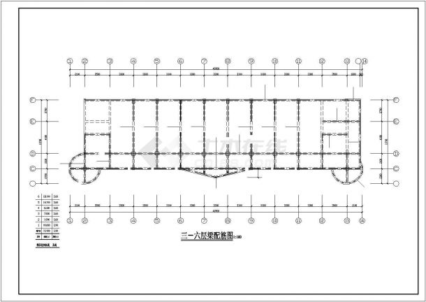 苏州市某私立中学6层混土结构教学楼全套结构设计CAD图纸-图二