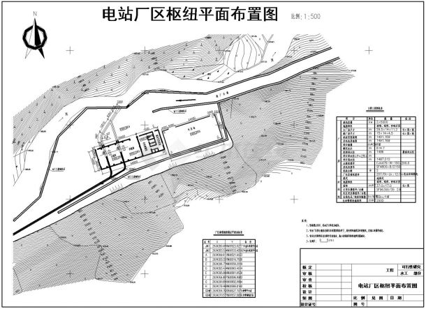 某地电站厂区枢纽平面整套水利工程设计图-图二