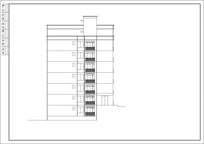 公寓设计_某学校八层学生公寓施工全套CAD图_图1