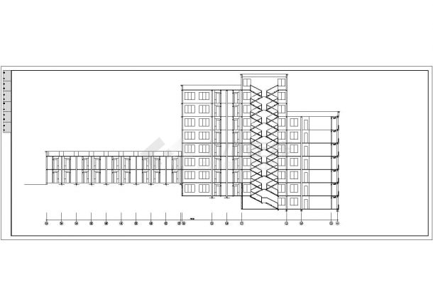 公寓设计_某学校八层学生公寓施工全套CAD图-图二