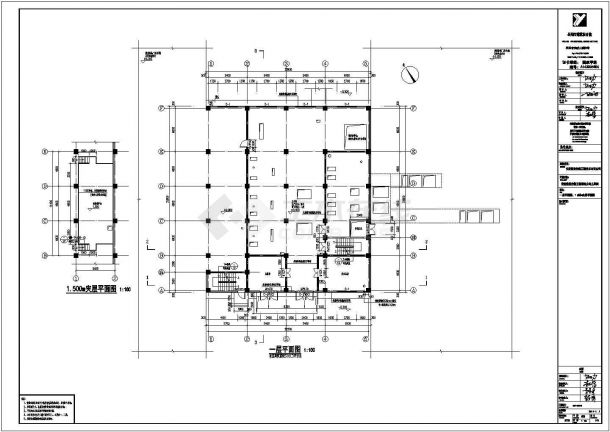 安徽皇佳主车间建筑施工图cad-图一