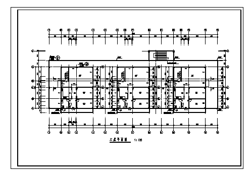 某三层彭泽商住楼建筑施工cad图，共十张_图1