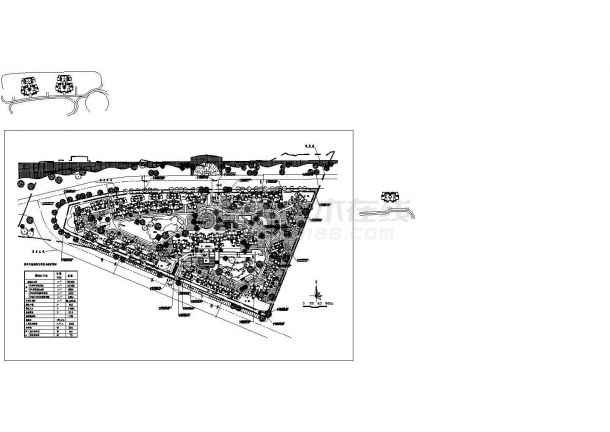 某大型多层居民小区景观规划设计cad总平面施工图纸（含技术经济指标）-图一