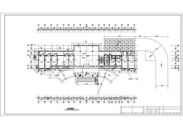 某经济开发区商业办公楼门卫建筑全套设计方案CAD图纸-图二