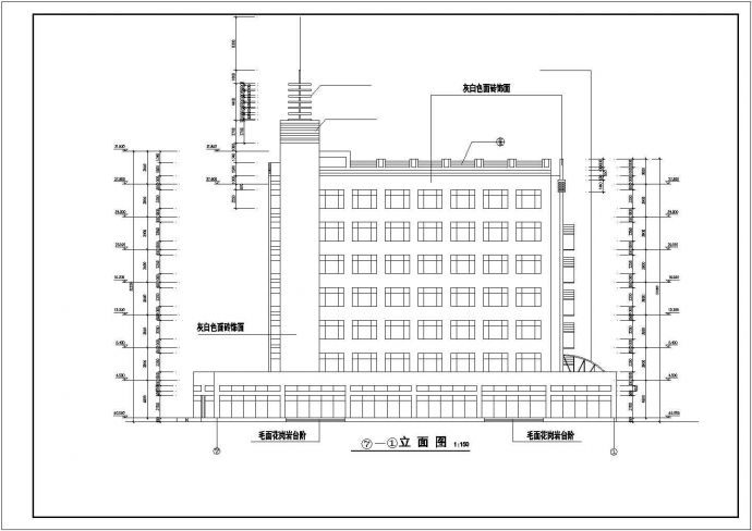 某经济开发区宾馆商住楼建筑完整设计方案CAD图纸_图1