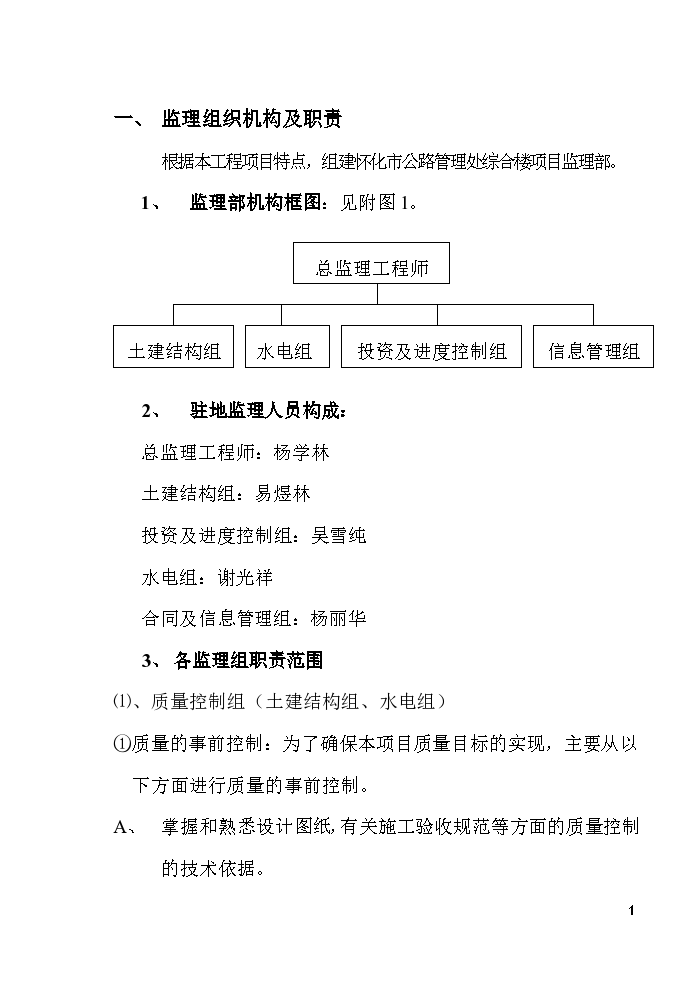 公路管理处监理实施细则