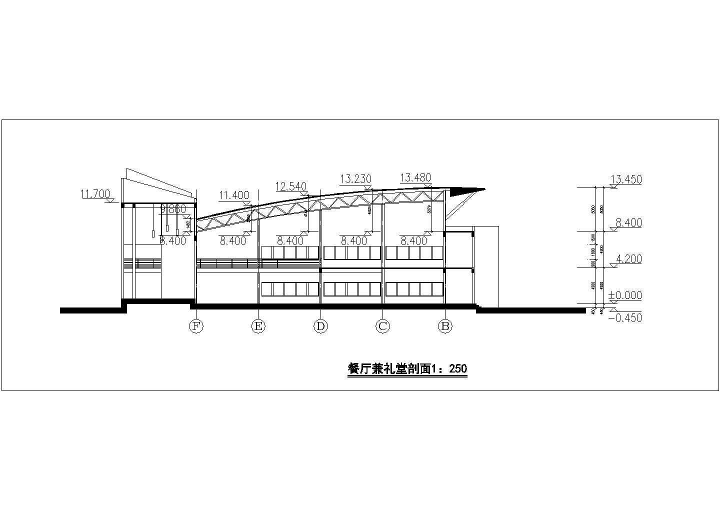 食堂设计_某中学大型食堂设计CAD图