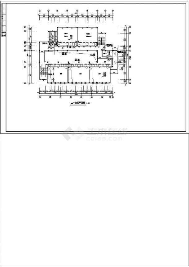 教学楼设计_医学院六层教学楼建筑施工CAD图-图二