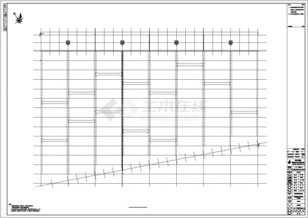 克拉玛依市金斓路某大型木建材城2层钢结构厂房全套建筑设计CAD图纸-图一