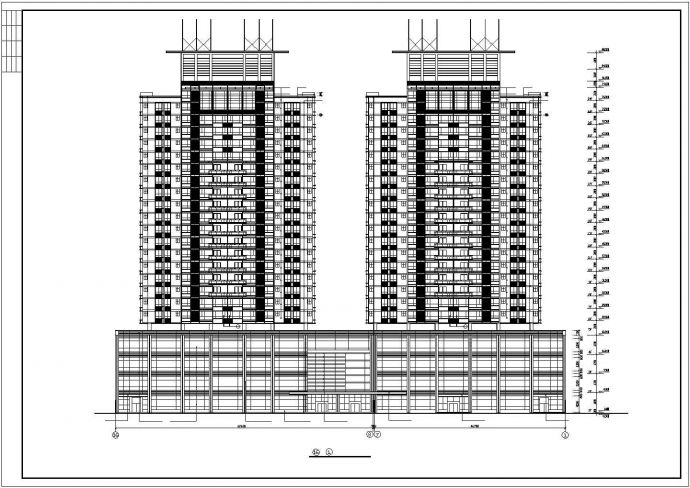 某经济开发区高级商住楼建筑设计方案CAD图纸_图1