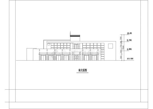 某地岱山商铺办公楼建筑设计图纸（带效果图）-图二