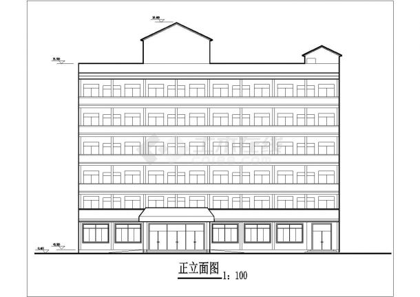 某经济开发区单位院内宾馆建筑设计全套方案CAD图纸-图二
