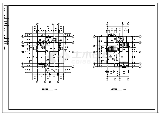 某三层别墅全套建施cad图，共十二张-图一