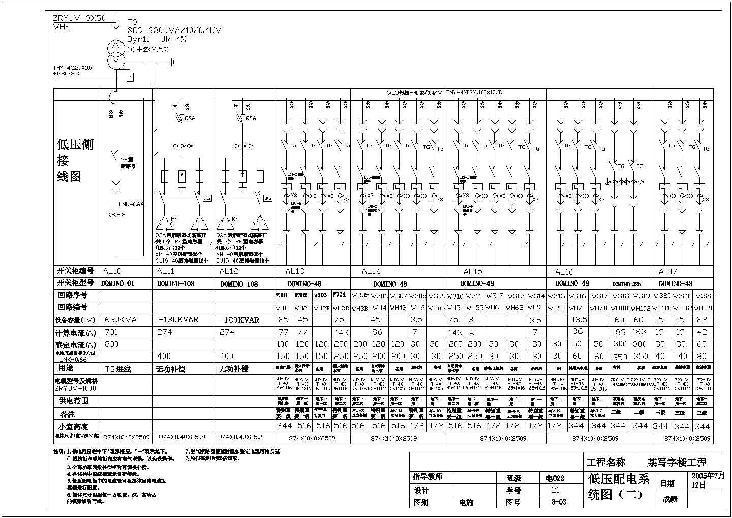 某写字楼供配电设计图纸2