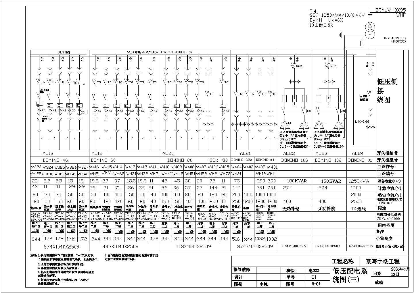 某写字楼供配电设计图纸3