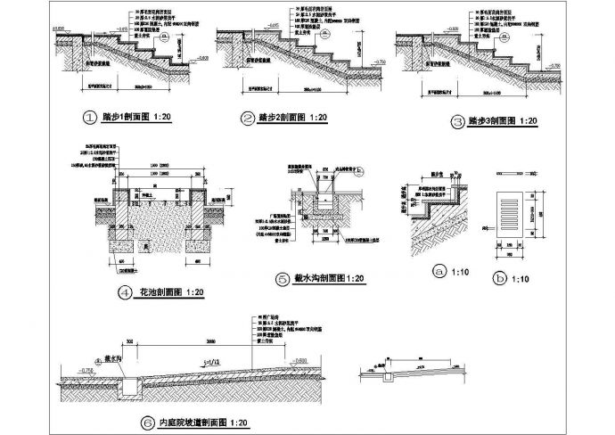 秦皇岛某知名景区游客踏步坡道全套设计CAD施工图_图1