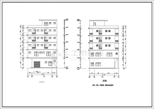 某经济开发区多层商住楼建筑设计全套方案CAD图纸-图二