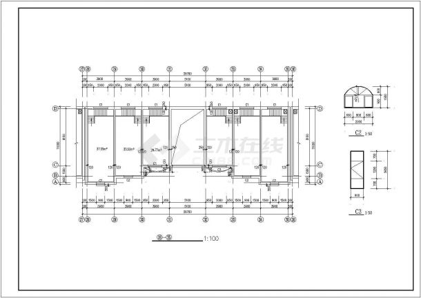 某经济开发区二层商业楼门面房建筑设计全套方案CAD图纸-图一