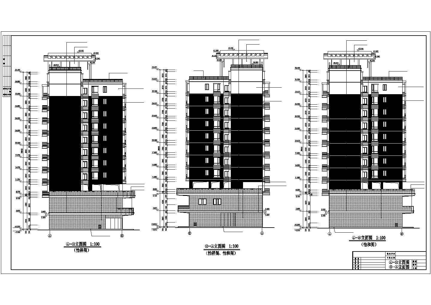 某经济开发区小高层商住楼建筑设计全套方案CAD图纸