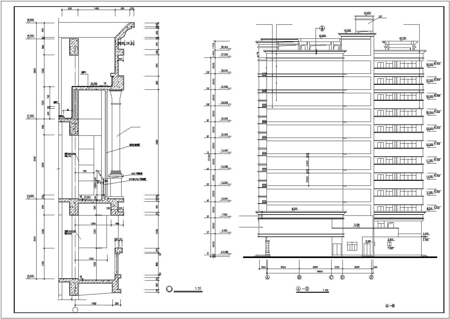 某经济开发区小区高层商住楼建筑设计全套方案CAD图纸