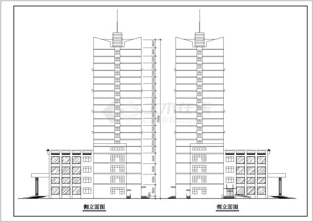 某经济开发区高层酒店建筑设计全套方案CAD图纸-图一