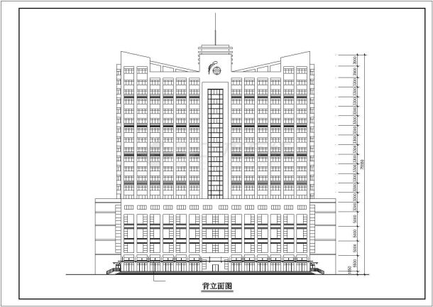 某经济开发区高层酒店建筑设计全套方案CAD图纸-图二