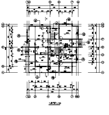 三层小别墅建筑施工cad图(含阁楼设计，共七张）-图一