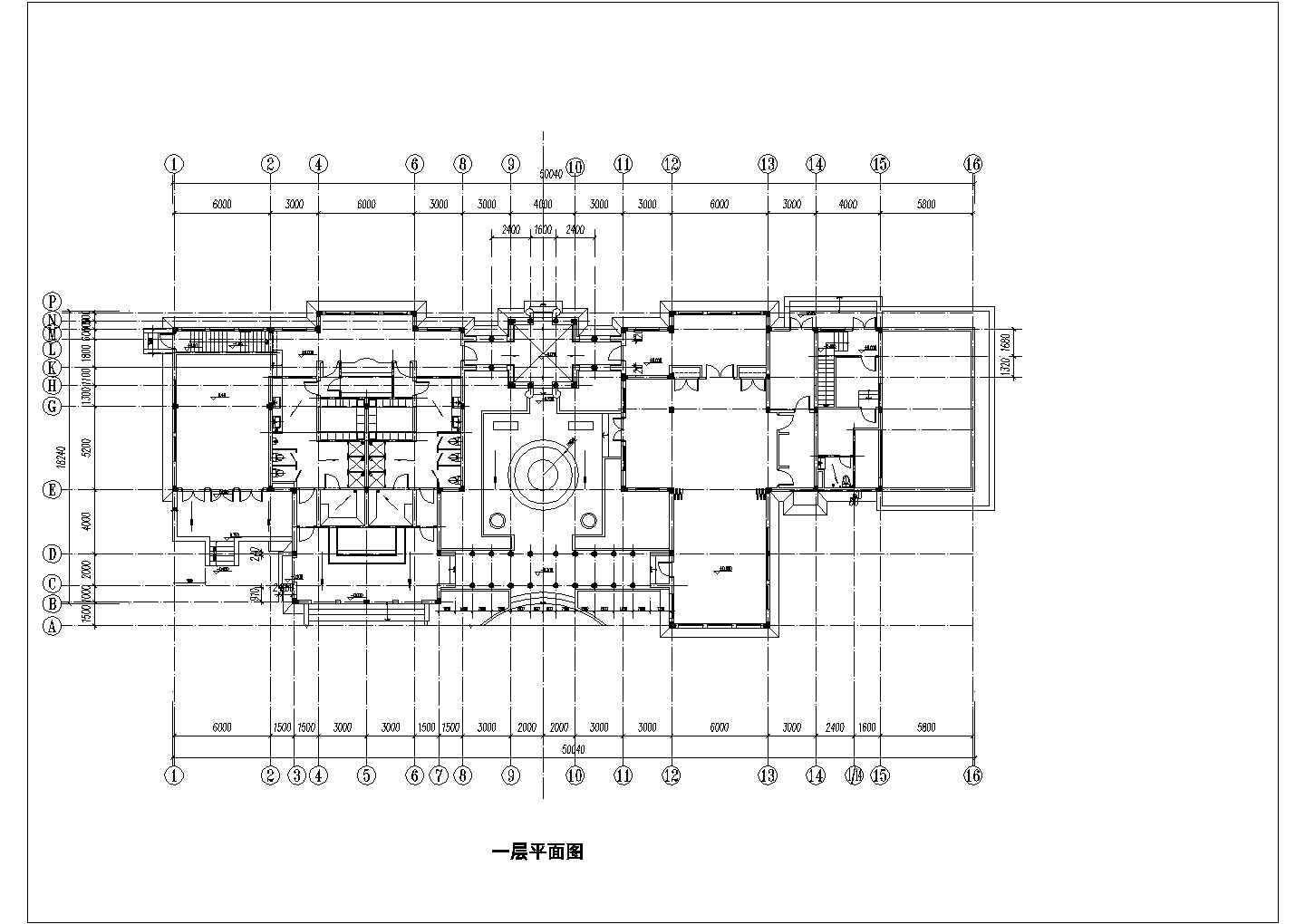 某经济开发区酒店健身中心建筑设计方案CAD图纸