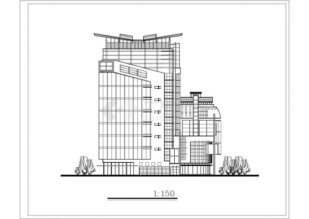 某经济开发区商业街酒店办公建筑设计全套方案CAD图纸-图一