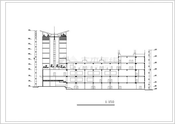 某经济开发区商业街酒店办公建筑设计全套方案CAD图纸-图二