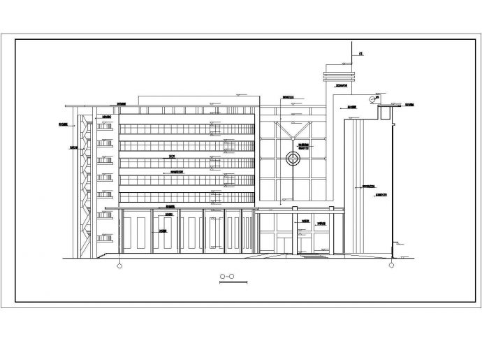 某经济开发区商业街酒店建筑设计方案CAD图纸_图1