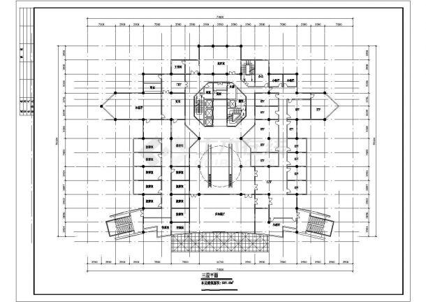 某经济开发区花园式高档酒店建筑设计完整方案CAD图纸-图二