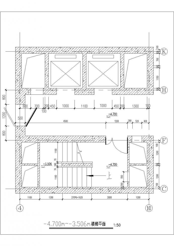 高层住宅楼梯机电梯设计CAD详图_图1