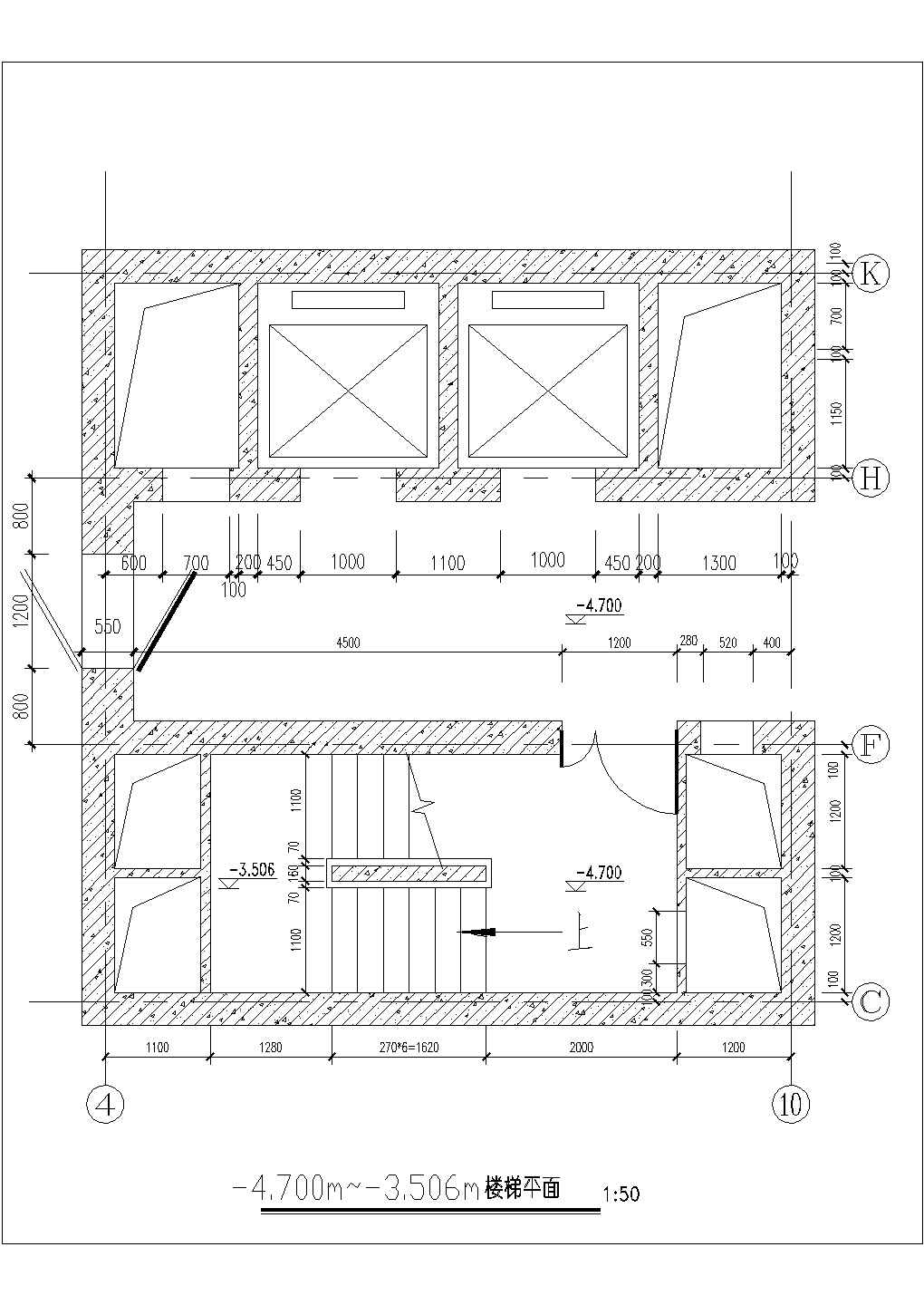 高层住宅楼梯机电梯设计CAD详图