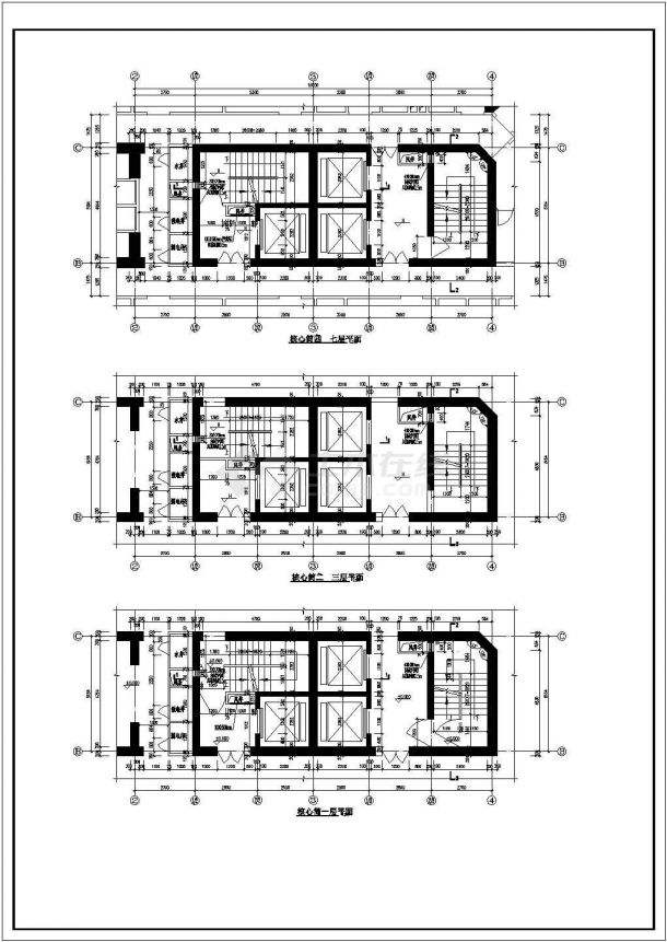 某高层商住楼建筑方案设计CAD图-图二