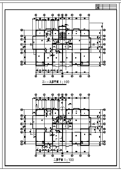 1931平方米某六层 阁楼山水公寓2号住宅楼建筑施工cad图，共十四张-图二