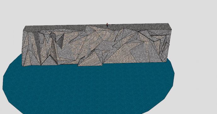 水池景墙石头墙su模型_图1