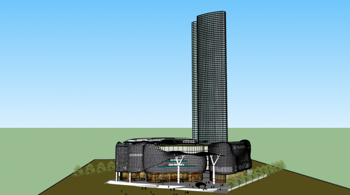 新加坡综合体建筑su模型_图1